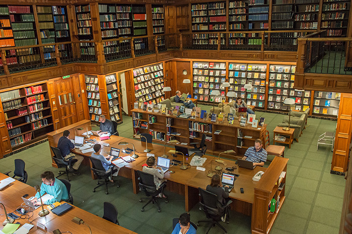 Researchers at work in the Huntington Library's Rothenberg Reading Room. Photograph by Martha Benedict.