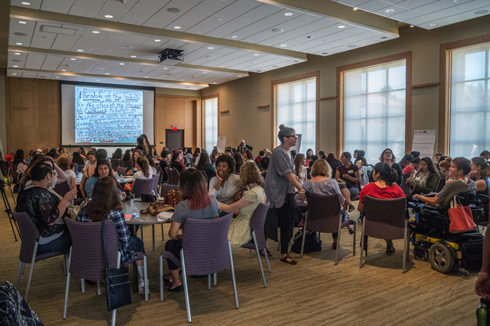 The teens and their mentors discussed Butler’s novel Parable of the Talents, as well as other works. Photo by Martha Benedict.