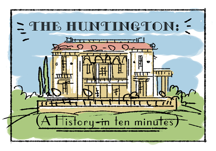 The title frame from the storyboard that director Cosmo Segurson created for the film The Huntington: A History in Ten Minutes.