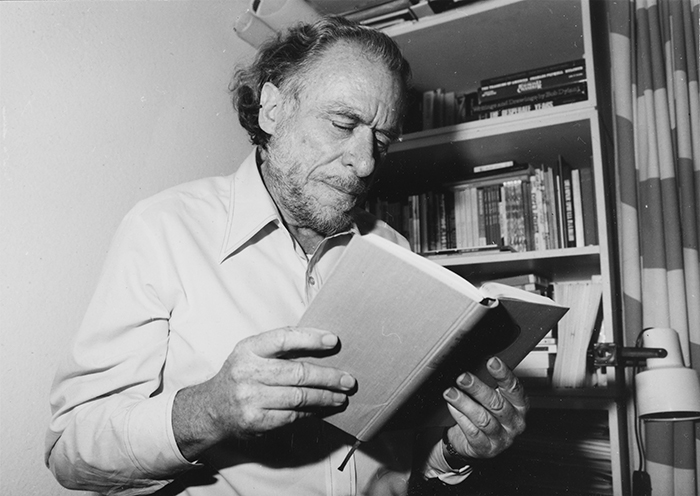 “I’m simple, I’m not profound. My genius stems from an interest in whores, working men, streetcar drivers—lonely, beaten-down people.” From “Faulkner, Hemingway, Mailer . . . And Now Bukowski?!” an interview with Ron Blunden, 1978. Photo by Eckharth Palutke, ca.1980. The Huntington Library, Art Collections, and Botanical Gardens.
