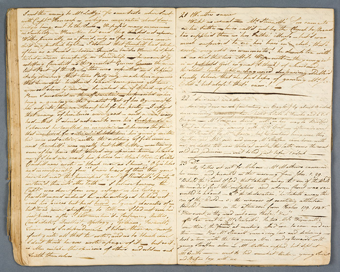 Entries in Thomas Parsons’ diary, written in 1769. The Huntington Library, Art Collections, and Botanical Gardens.