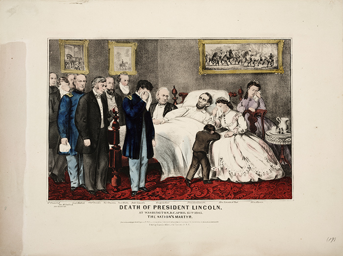 The two-day conference, “Ending a Mighty Conflict: The Civil War in 1864–65 and Beyond,” examined the turbulent end to war, including the assassination of Abraham Lincoln. Death of President Lincoln, at Washington, D.C., April 15, 1865. The Nation’s Martyr, 1865. Hand-colored lithograph by Currier & Ives (1834–1907). Huntington Library, Art Galleries, and Botanical Gardens.
