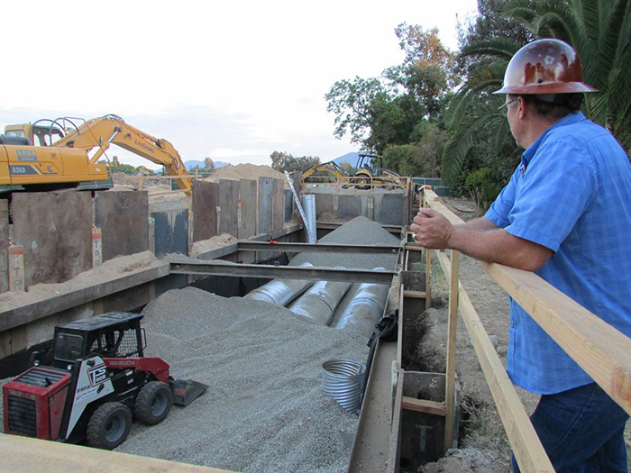 Think of it as a gigantic rain barrel. A water retention system constructed in 2013—part of the Steven S. Koblik Education and Visitor Center project—will capture storm runoff to help recharge the groundwater. Photo by Lisa Blackburn.