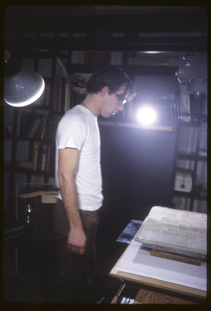 Alan Jutzi working in his first position at The Huntington, circa 1970.