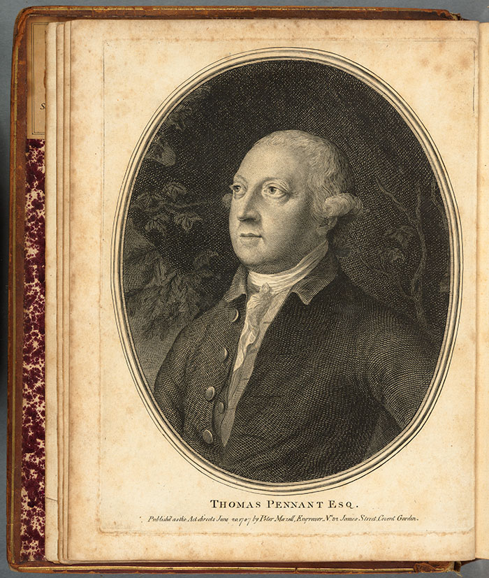 Portrait of Pennant that serves as the frontispiece for his British Zoology. The Huntington Library, Art Collections, and Botanical Gardens.