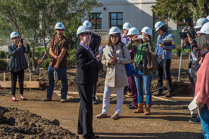 Laurie Sowd during a press tour at the site of the Steven S. Koblik Education and Visitor Center, which opened on April 4, 2015. Photo by Martha Benedict.