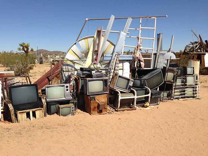 Everything and the Kitchen Sink, Noah Purifoy. Noah Purifoy Desert Art Museum of Assemblage Sculpture. Joshua Tree, Calif. Image by permission of the Noah Purifoy Foundation. Photo by Lyle Massey. In the last decade of his life, the artist Noah Purifoy used the desert as his canvas, creating a sculpture garden populated with complex constructions erected out of junk and detritus.
