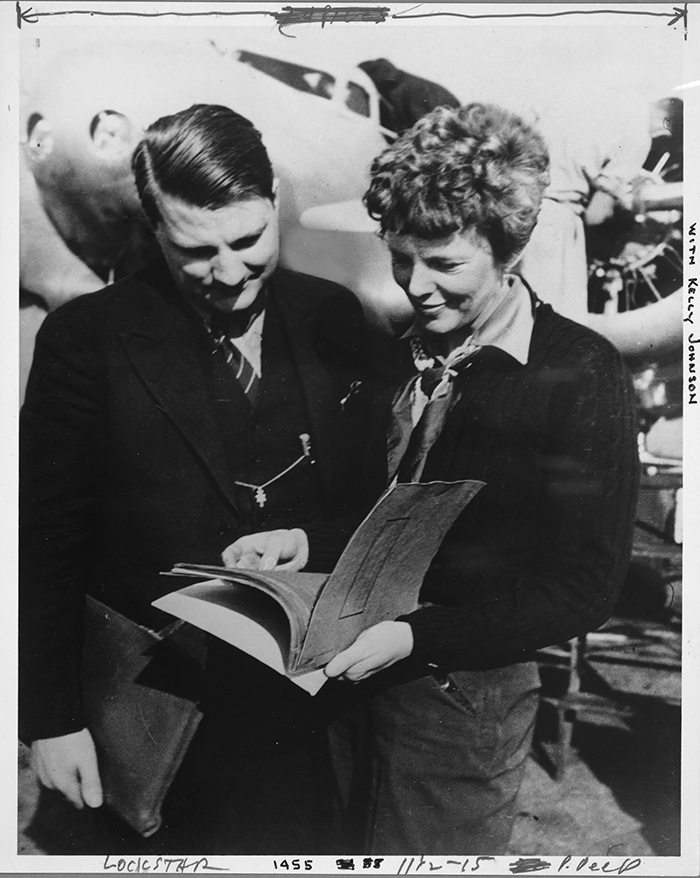 Amelia Earhart and Kelly Johnson. Harvey Christen Collection, The Huntington Library, Art Collections, and Botanical Gardens.