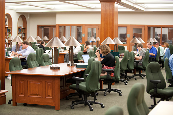 The Ahmanson Reading Room, where researchers from across the country and around the world come to delve into The Huntington’s extraordinary collections. Photo by Martha Benedict.