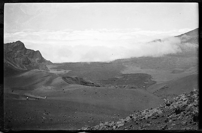 Clouds over the crater of Haleakalā, Maui, 1908. Photo by Jack London. The Huntington Library, Art Collections, and Botanical Gardens.