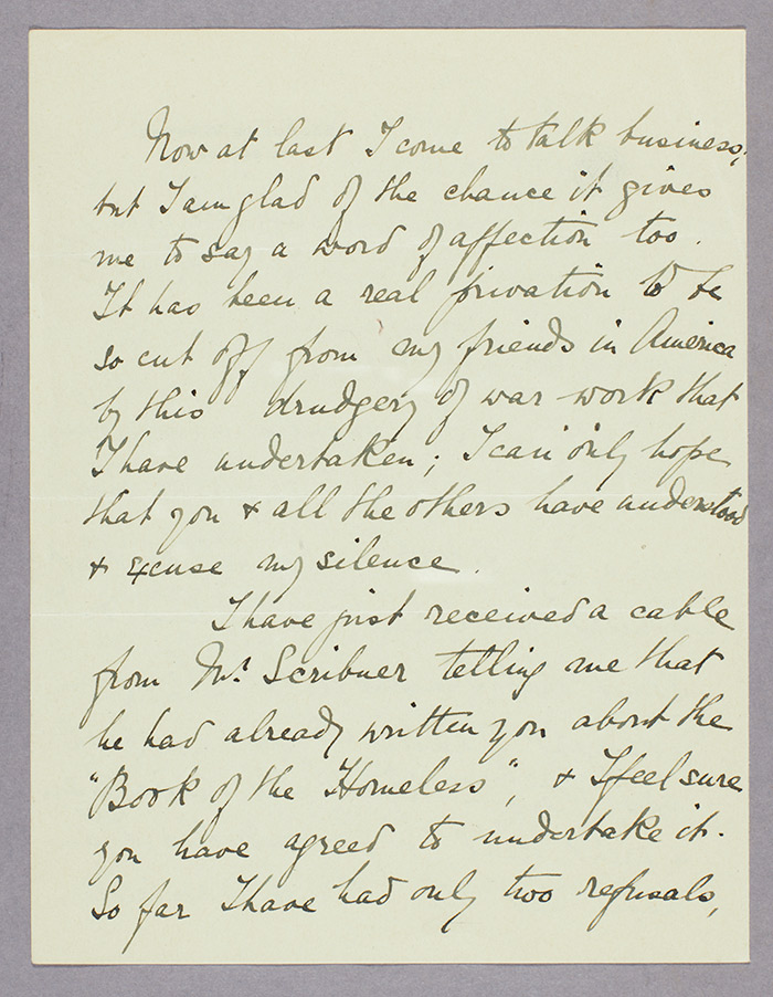 Detail of a letter from Edith Wharton to Daniel Berkeley Updike, head of the Merrymount Press, Aug. 4, 1915. The Huntington Library, Art Collections, and Botanical Gardens.