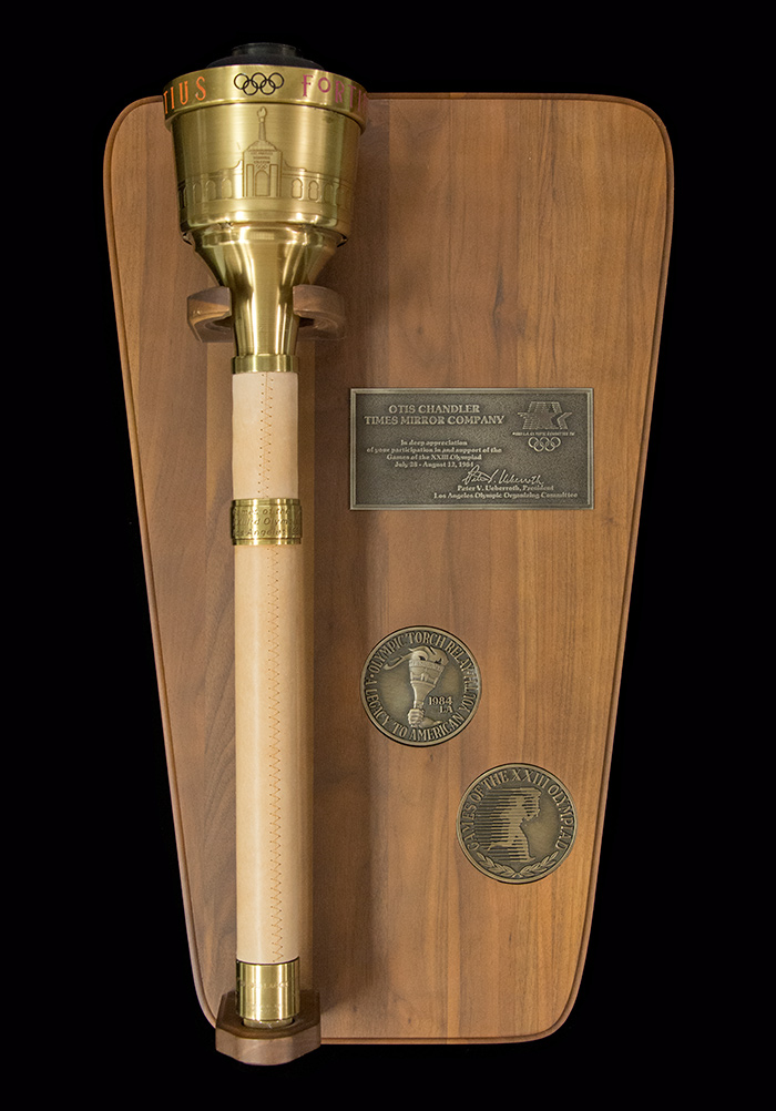 Commemorative Olympic Torch, 1984. Otis Chandler papers. The Huntington Library, Art Collections, and Botanical Gardens.