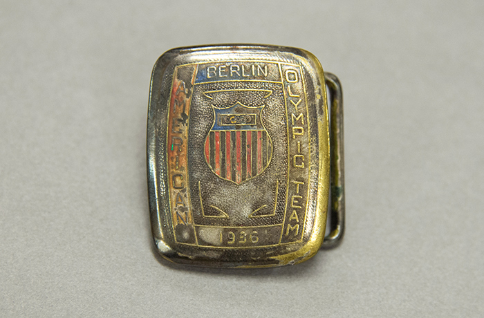 Commemorative Buckle, American Olympic Team, 1936. Harry Meiggs Wolter papers. The Huntington Library, Art Collections, and Botanical Gardens.