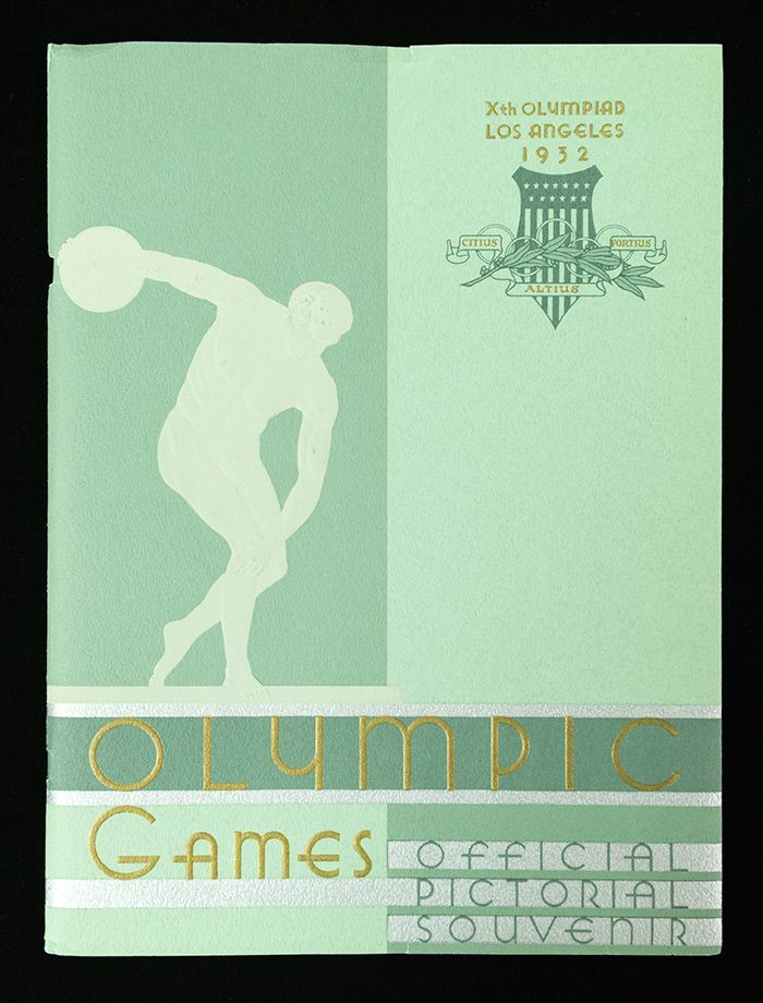 Olympic Games: Official Pictorial Souvenir, Los Angeles: Organizing Committee, Games of the Xth Olympiad, 1932. The Huntington Library, Art Collections, and Botanical Gardens.