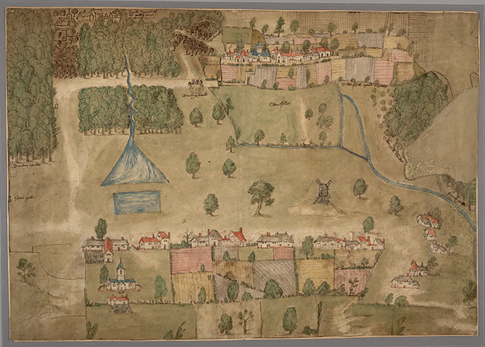 “View of Wotton Underwood,” anonymous, 1565. The Huntington Library, Art Collections, and Botanical Gardens.