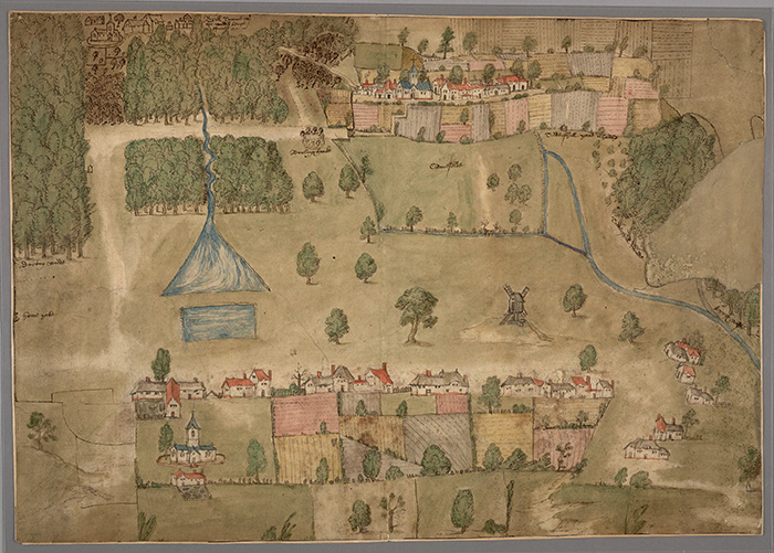 “View of Wotton Underwood,” anonymous, 1565. The Huntington Library, Art Collections, and Botanical Gardens.