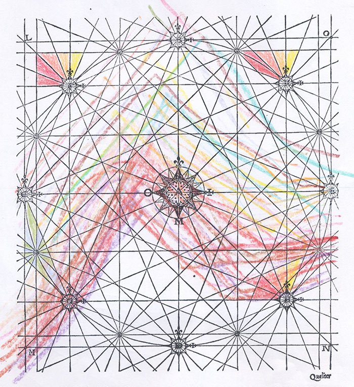 Coloring sheet made from illustration on page 153v of Protomathesis by Oronce Fine, Paris, 1532. The Burndy Library Collection. The Huntington Library, Art Collections, and Botanical Gardens.