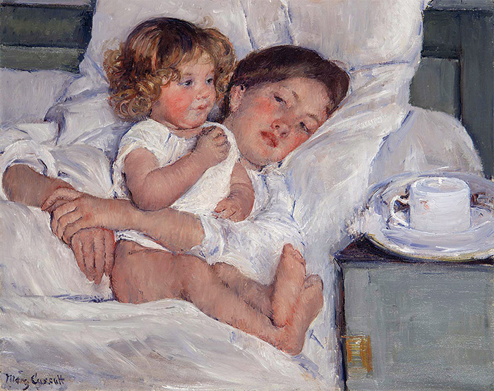 Mary Cassatt, Breakfast in Bed, 1897, oil on canvas. The Huntington Library, Art Collections, and Botanical Gardens.