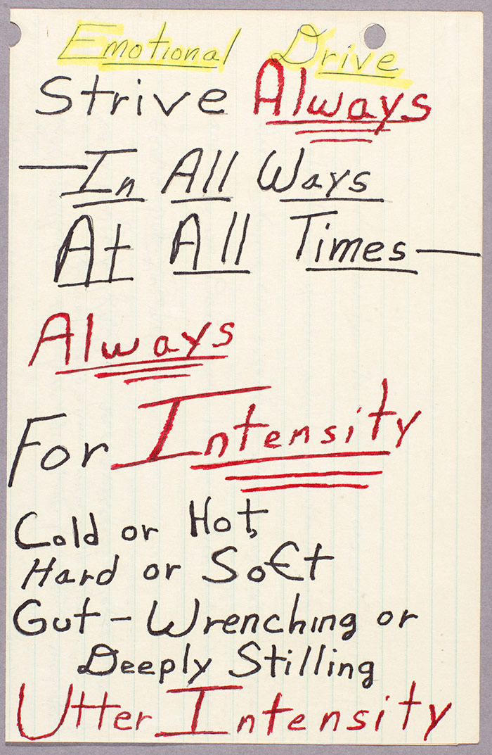 Octavia E. Butler, notes on writing, ca. 1970–1995. The Huntington Library, Art Collections, and Botanical Gardens. Copyright Estate of Octavia E. Butler.