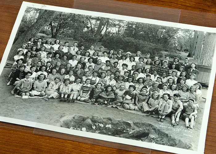 A 1944 group photo of the YWCA’s Whittier Girl Reserves at Camp Arbolado