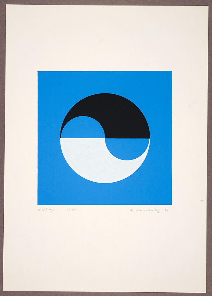 Frederick Hammersley (1919–2009), Seedling, #4 1967, Screenprint, ed. 17/29, Sheet: 17 x 12 in. The Huntington Library, Art Collections, and Botanical Gardens, Gift of the Frederick Hammersley Foundation. 2015.10.26. Copyright Frederick Hammersley Foundation.