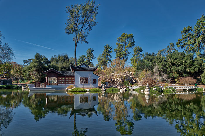 The Waveless Boat pavilion and the Lake of Reflected Fragrance in Liu Fang Yuan, the Garden of Flowing Fragrance. Photo by Martha Benedict.