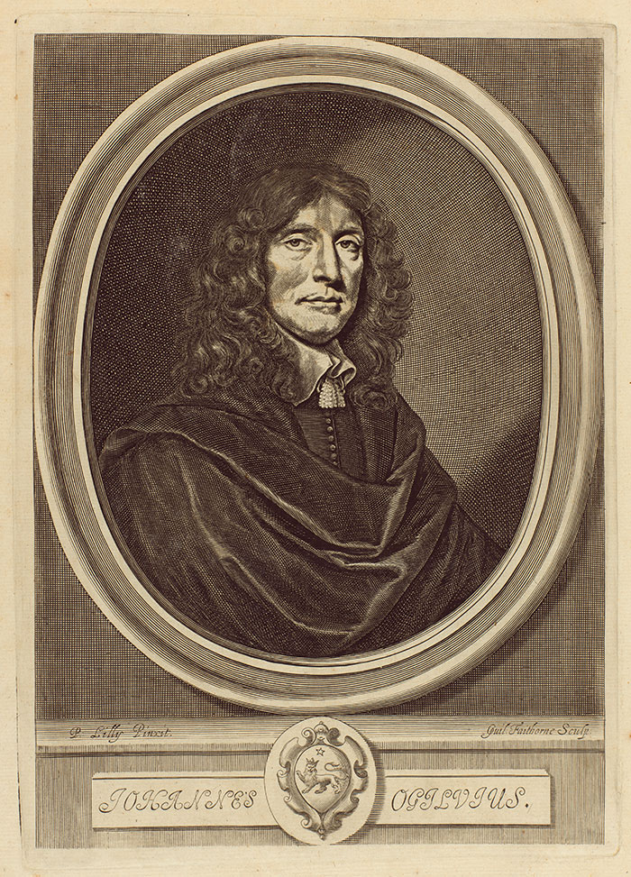 Portrait of John Ogilby, signed by William Faithorne, from Ogilby's 1663 translation of Virgil, Publii Virgilii Maronis opera per Johannem Ogilvium edita, et sculpturis aneis adornata (London, 1663). The Huntington Library, Art Collections, and Botanical Gardens.