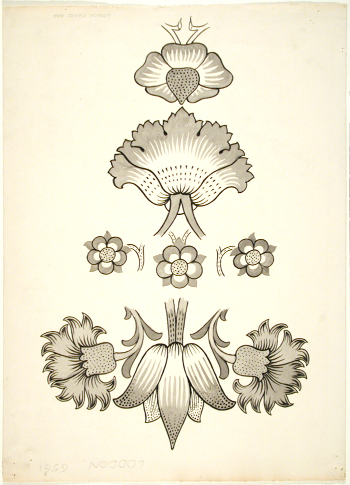 Loddon by William Morris (British, 1834–1896), ca. 1884. Ink and wash on paper. The Huntington Library, Art Collections, and Botanical Gardens.