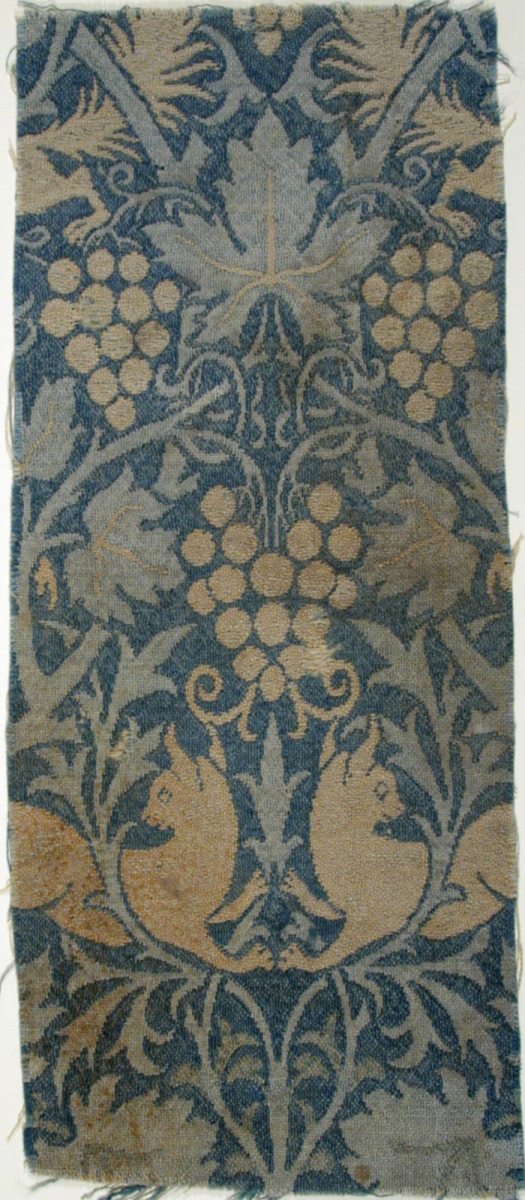Fox and Grape by John Henry Dearle (British, 1859–1932), for Morris & Co., ca. 1898. Hand-loom jacquard woven wool. The Huntington Library, Art Collections, and Botanical Gardens.