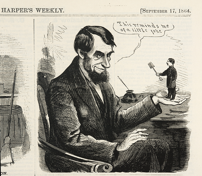 “This Reminds Me of a Little Joke,” Harper’s Weekly. New York: Harper’s Magazine Co., September 17, 1864. The Huntington Library, Art Collections, and Botanical Gardens.