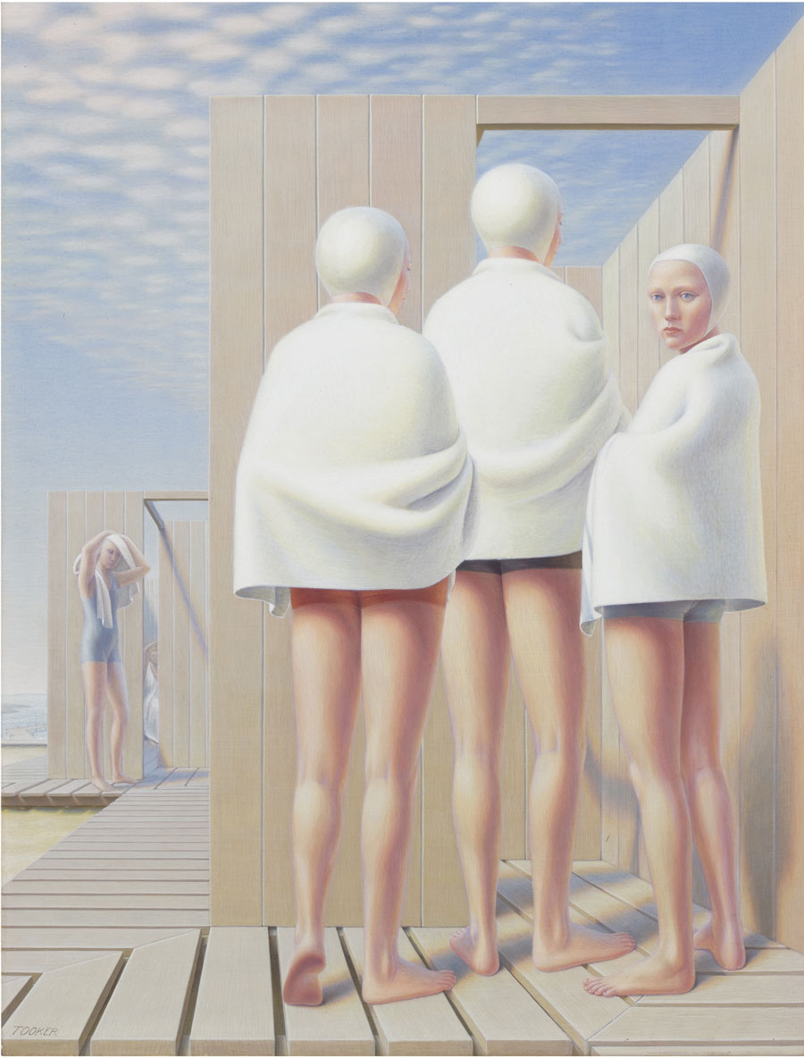 Bathers (Bath Houses) Egg tempera on gessoed board