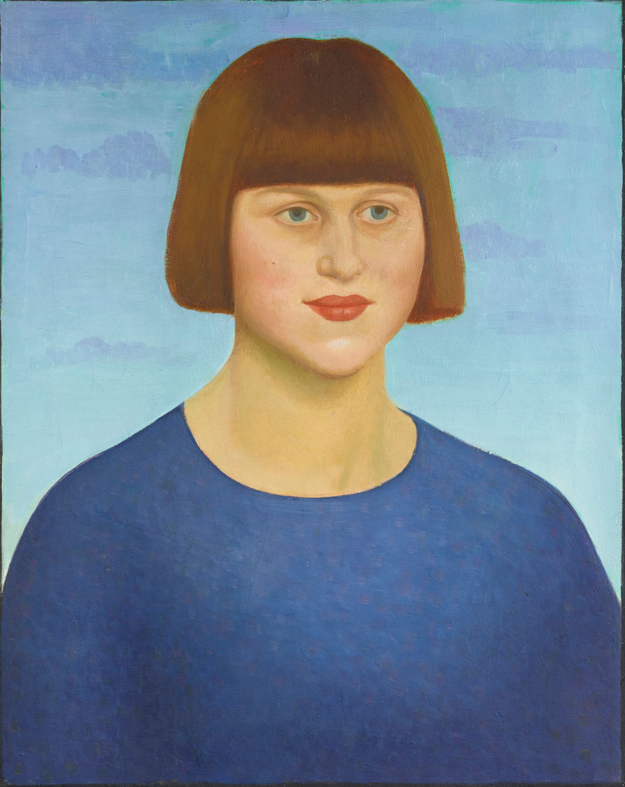 Portrait of a Girl in a Blue Jersey Oil and tempera on canvas