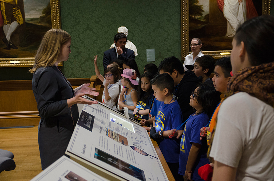 O’Connell talks to the students about conservation and “Project Blue Boy.” Photo by Lisa Blackburn.