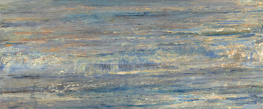 Celia Paul, Shoreline, 2015–16. Oil on canvas, 24 1/4 x 58 in. © Celia Paul. Courtesy of the artist and Victoria Miro, London/Venice.