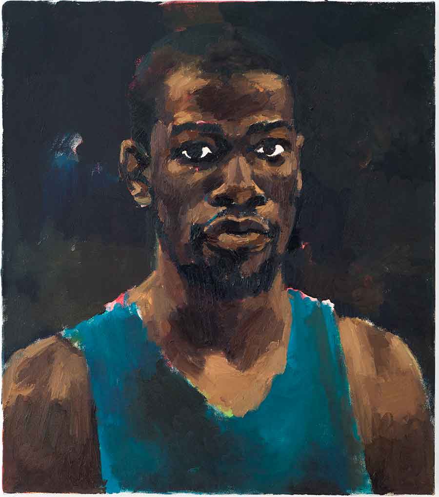 Lynette Yiadom-Boakye, Greenhouse Fantasies, 2014. Oil on canvas, 28 x 24 in. © Lynette Yiadom-Boakye. Courtesy of the artist, Jack Shainman Gallery, New York and Corvi-Mora, London.