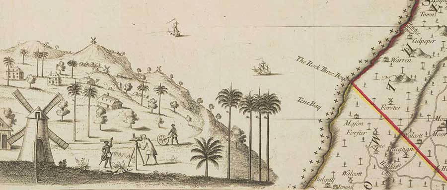 William Mayo, detail from New and Exact Map of the Island of Barbadoes in America, According to an Actual and Accurate Survey made by William Mayo, ca. 1796. The Huntington Library, Art Museum, and Botanical Gardens.