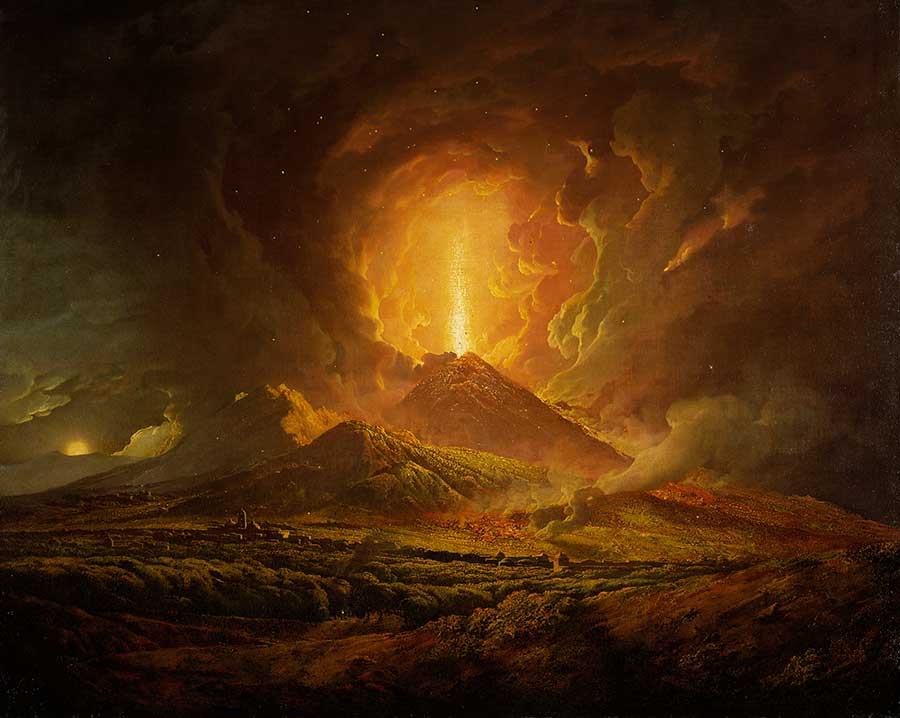 Joseph Wright of Derby, Vesuvius from Portici, ca. 1774–76, oil on canvas, 39 3/4 x 50 in. (101 x 127 cm.). Purchased with funds from the Frances Crandall Dyke BequestThe Huntington Library, Art Museum, and Botanical Gardens. 