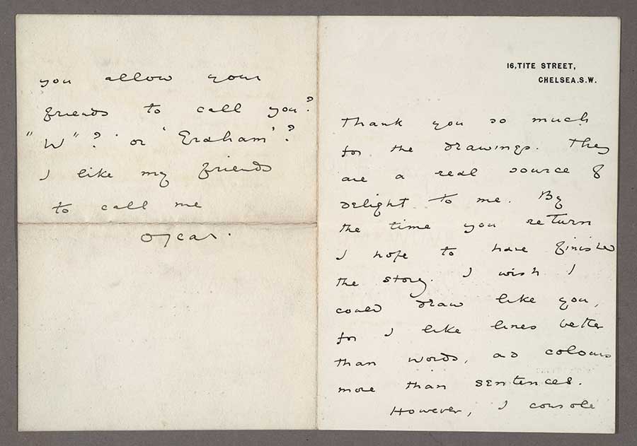 Oscar Wilde, autograph letter to Walford Graham Robertson (1866–1948), 1888? The Huntington Library, Art Museum, and Botanical Gardens.