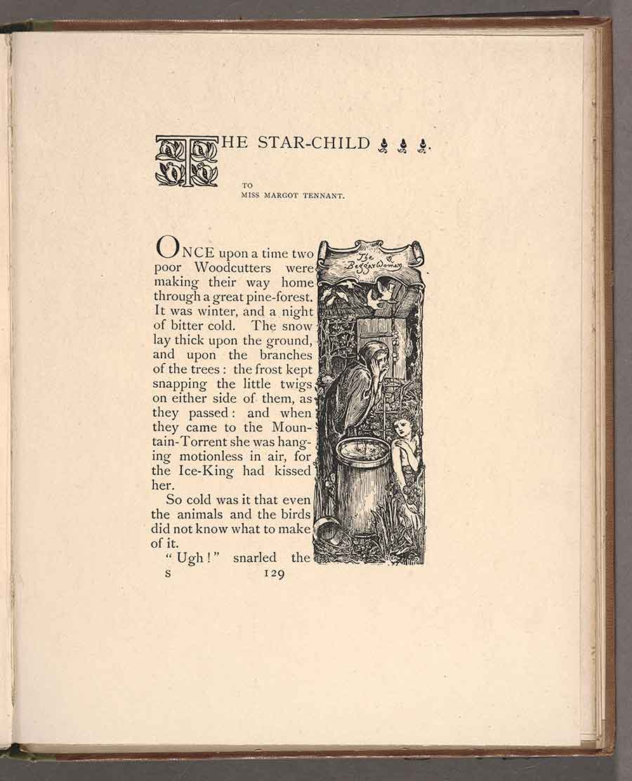 Oscar Wilde, first page of the fairy tale “The Star-Child” in A House of Pomegranates, 1891. The Huntington Library, Art Museum, and Botanical Gardens.