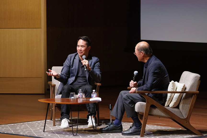 During the event, Yu and Li discussed why it’s important to have Asian American representation in Hollywood. Photo by Sarah M. Golonka.